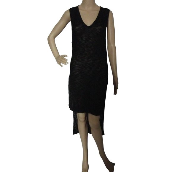 Express Small Ivory Slub Deep V-Neck Hi Lo Sleeveless Melange Tunic Sweater (4-6 - Picture 2 of 5